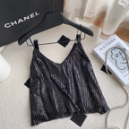 Chic Sequined Lace Patchwork Camisole