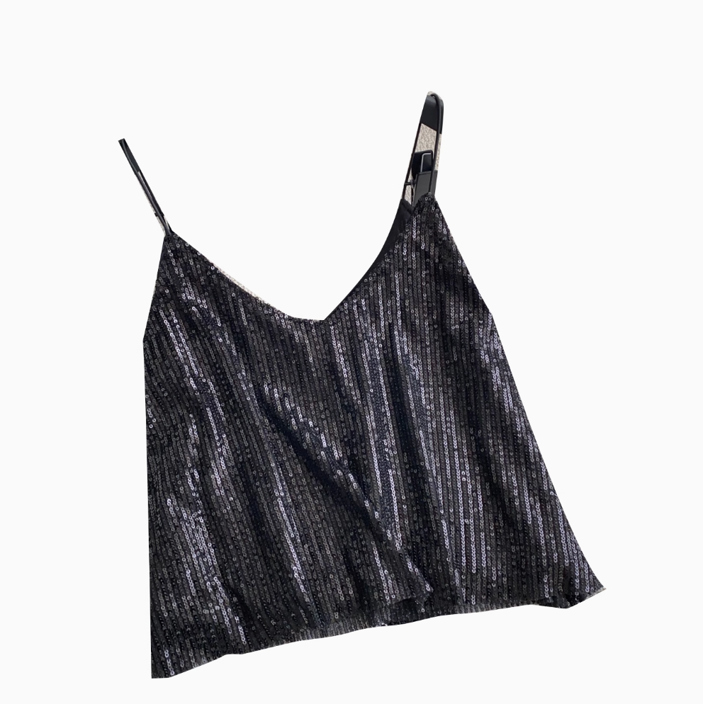 Chic Sequined Lace Patchwork Camisole