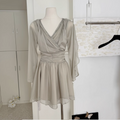 Beaded V-neck Fairy Chiffon Dress