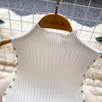 Turtleneck Slim-fit Beaded Knit Dress