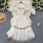Vintage Fringed A-line Slip Dress