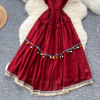 Vintage Fringed A-line Slip Dress