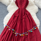 Vintage Fringed A-line Slip Dress