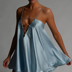 Deep V-neck Bead Chain Dress