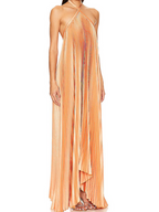 Backless Chocolate Color Halter Dress