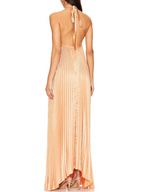 Backless Chocolate Color Halter Dress