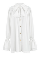 Courtly Solid Color Satin Shirt Dress