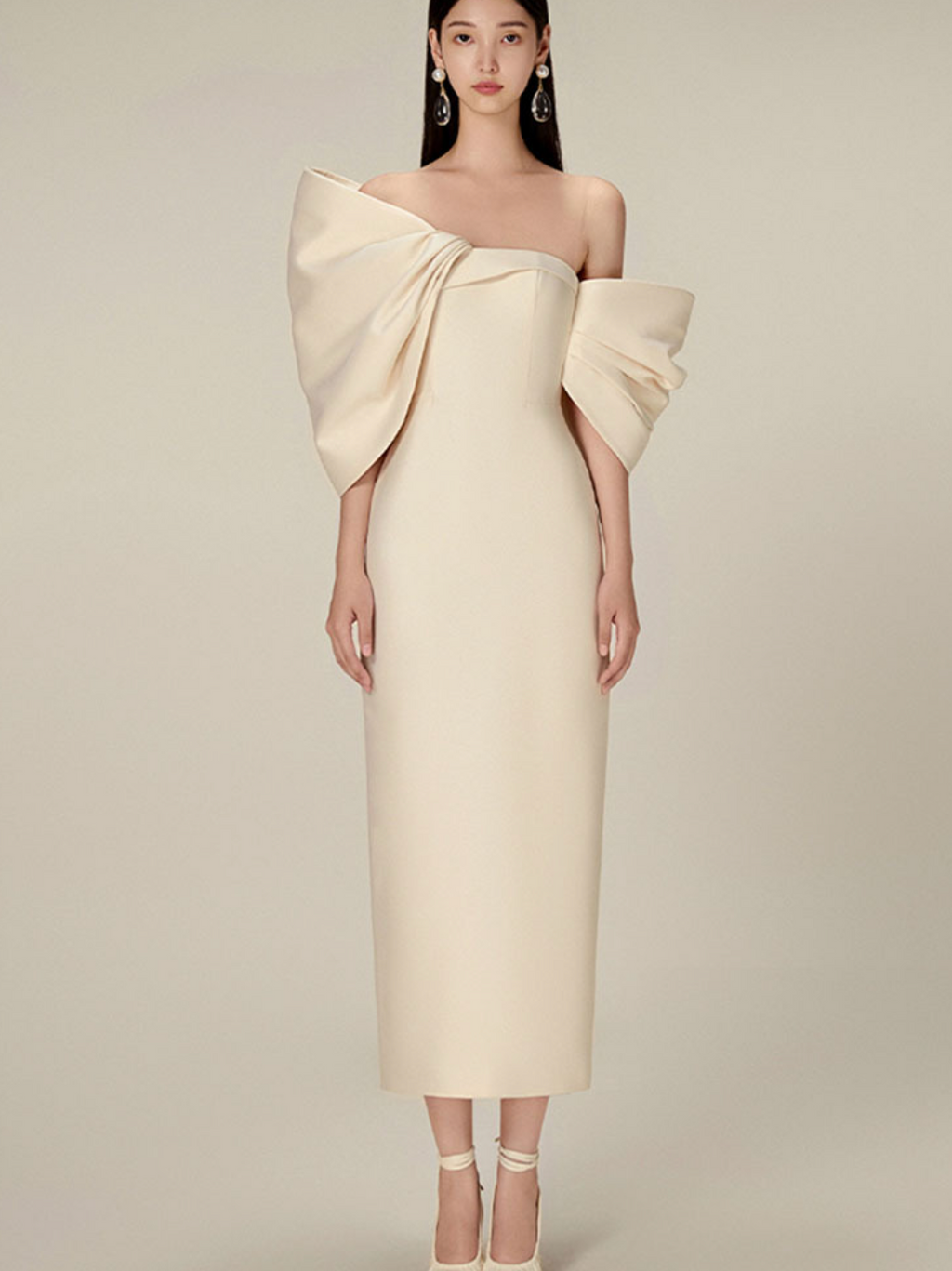 Niche Bow-tie Off-shoulder Dress