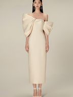 Niche Bow-tie Off-shoulder Dress