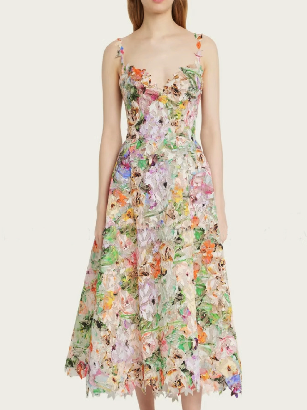 Sweetie Colorful Floral Hollowed Dress