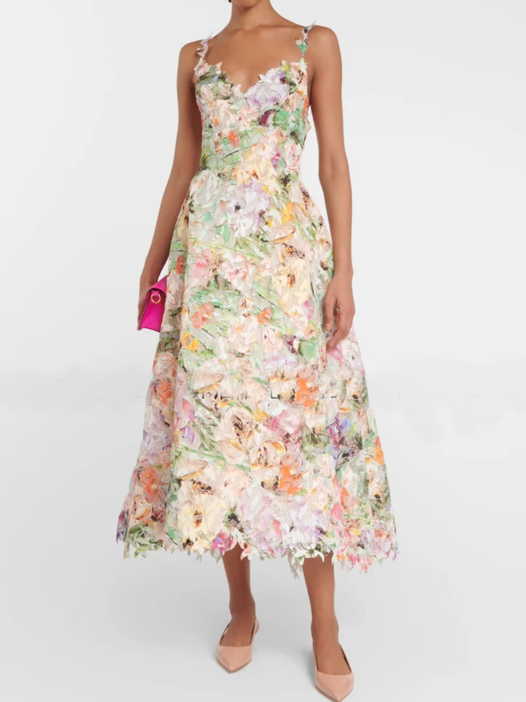 Sweetie Colorful Floral Hollowed Dress