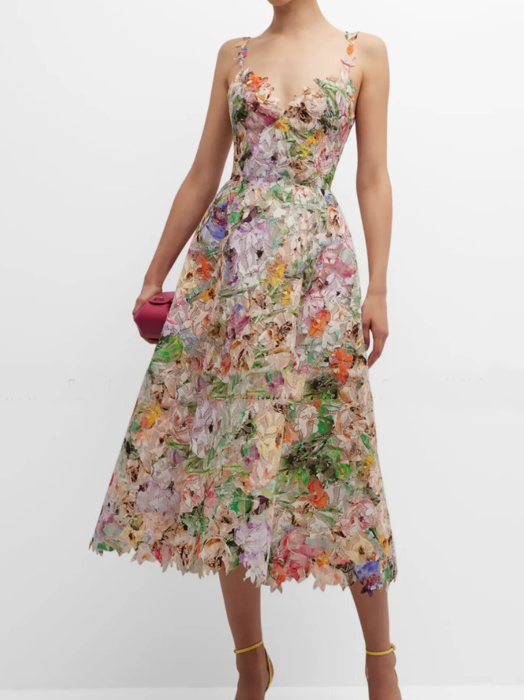 Sweetie Colorful Floral Hollowed Dress