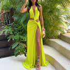 Niche Hollowed Knot Split Dress