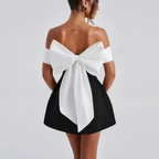 Black & White Back Bow Bustier Dress