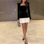 Premium Beaded Patchwork Velvet Dress
