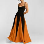 Color Blocking A-line Slip Dress