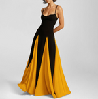 Color Blocking A-line Slip Dress