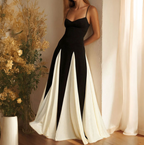 Color Blocking A-line Slip Dress