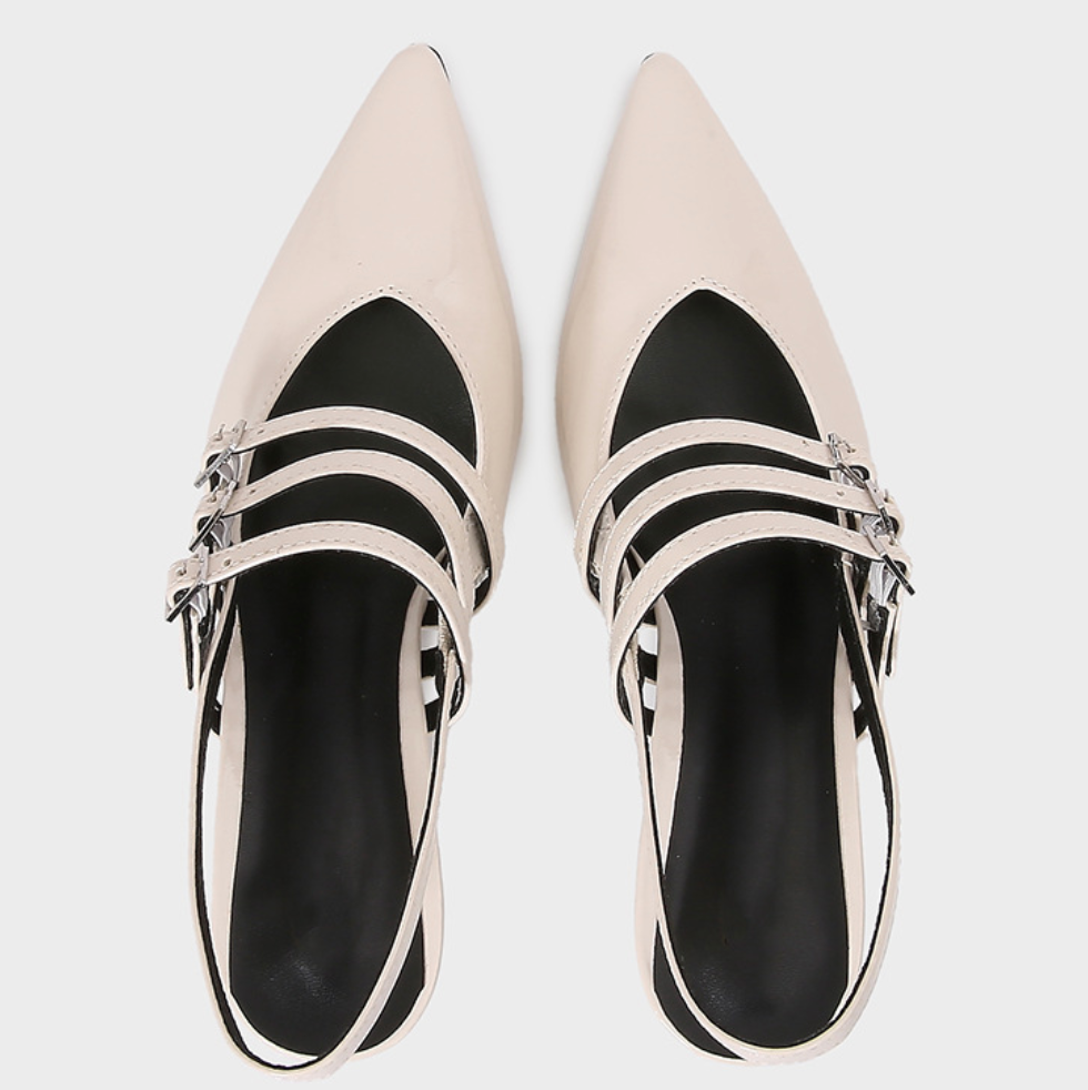 Buckle Embellished Pointed Toe High Heels