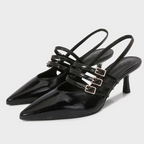 Buckle Embellished Pointed Toe High Heels