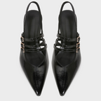 Buckle Embellished Pointed Toe High Heels