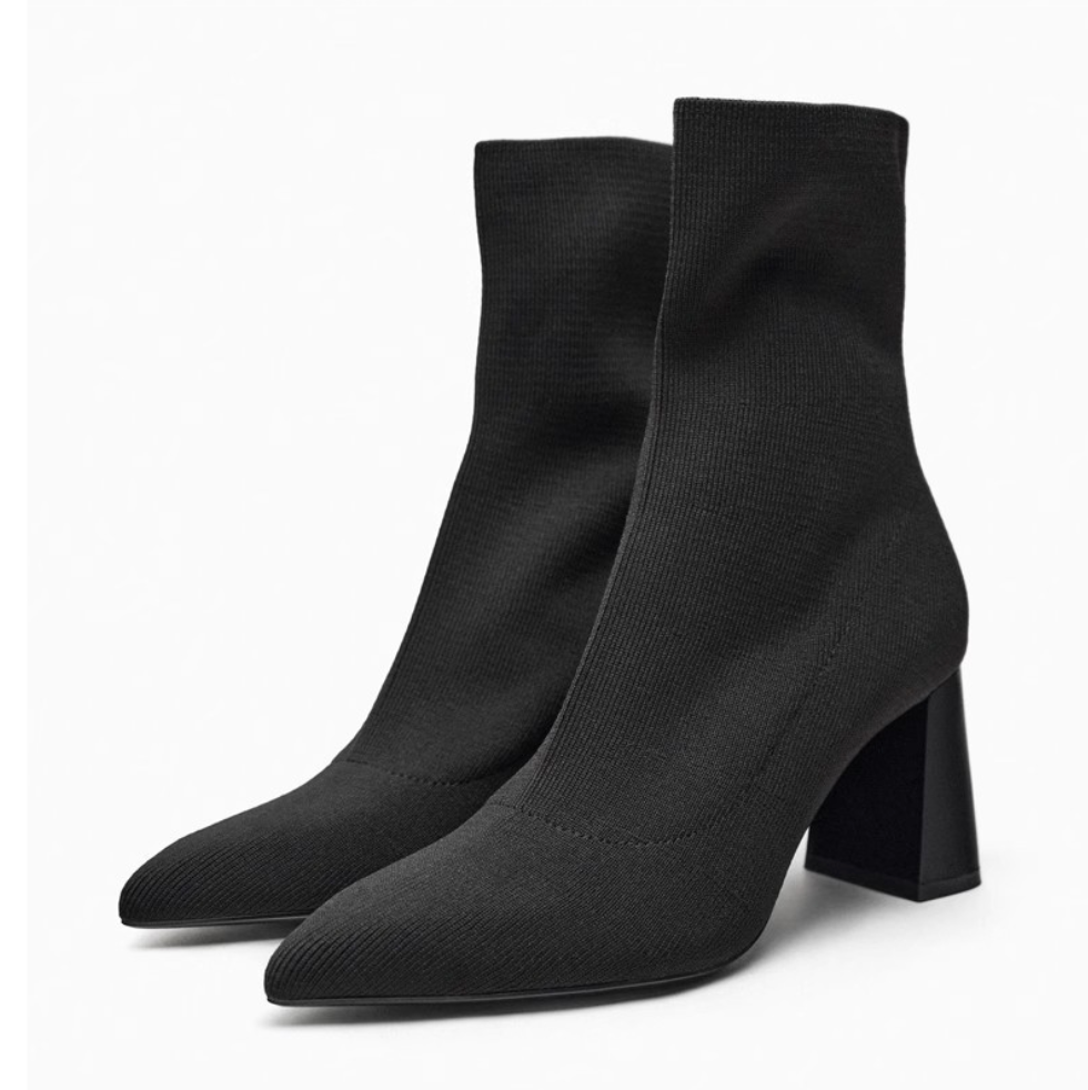 Vintage Pointed Toe Stretch Sock Boots