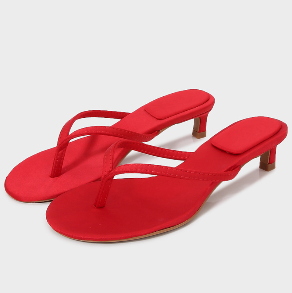 Clip Toe Mid Heel Flip Flops