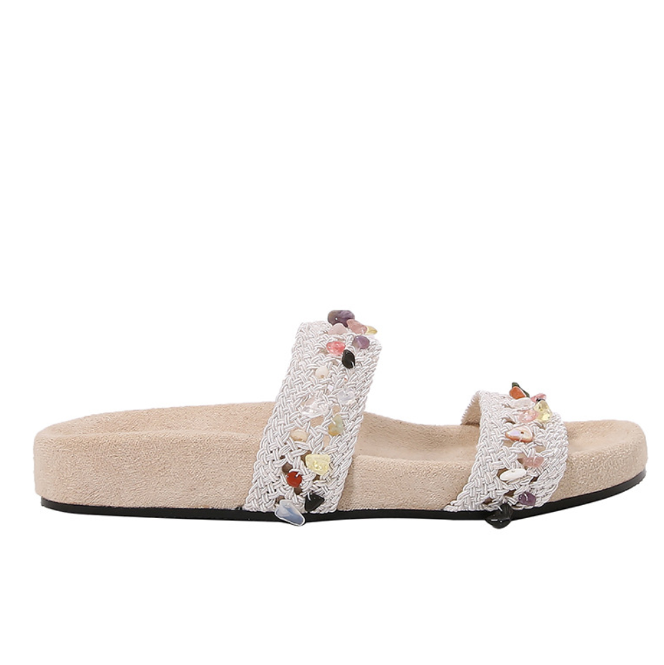 Bohemian Spaghetti Strap Stirrup Slippers