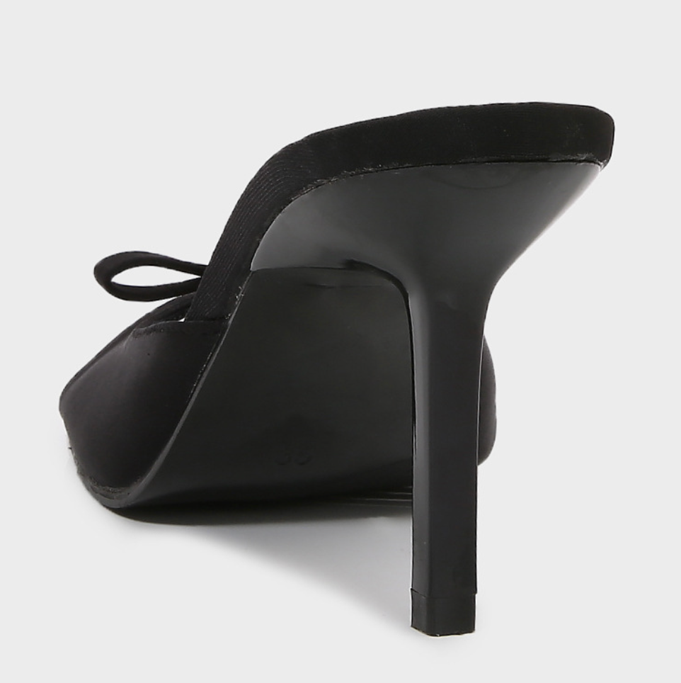 Bowknot Open Square-toe Heeled Sandals