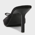 Bowknot Open Square-toe Heeled Sandals
