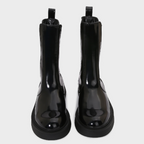 Black Groovy Chunky Sole Chelsea Boots
