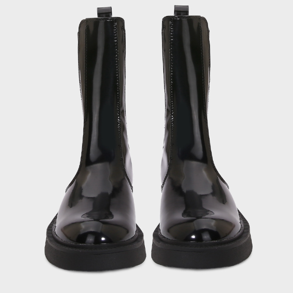 Black Groovy Chunky Sole Chelsea Boots