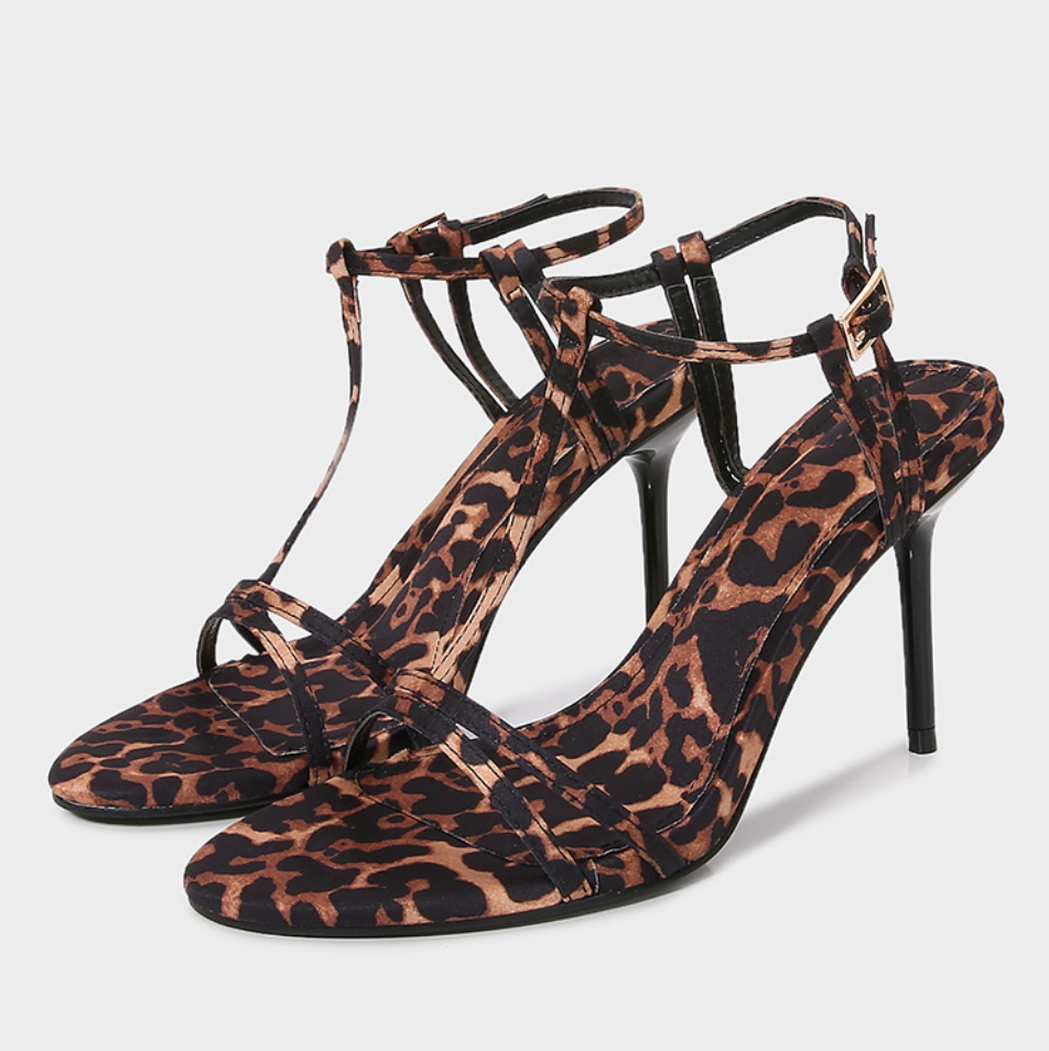 Leopard Print One Buckle Sandals