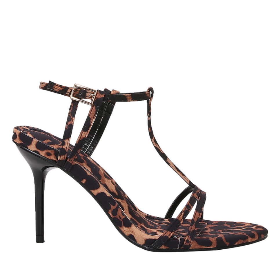 Leopard Print One Buckle Sandals