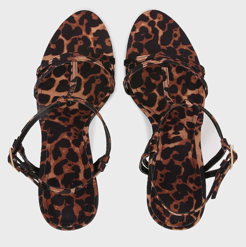 Leopard Print One Buckle Sandals