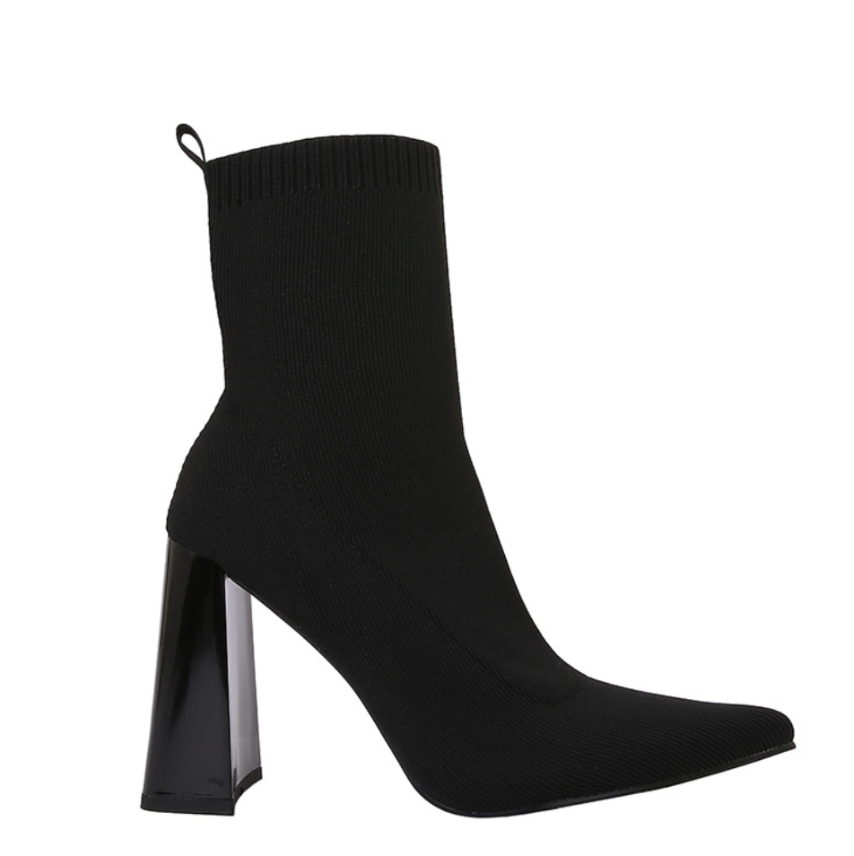 Geometric Chunky Stretch Sock Boots