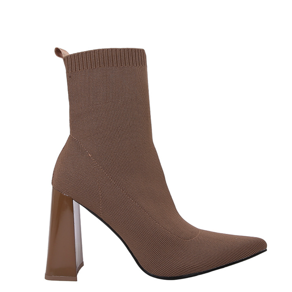 Geometric Chunky Stretch Sock Boots