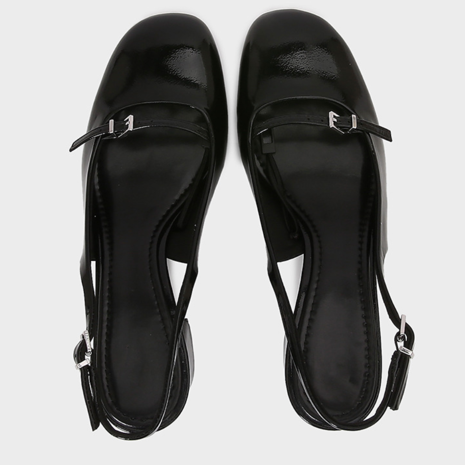 Buckled  Round-toe Chunky Open Heel Mules
