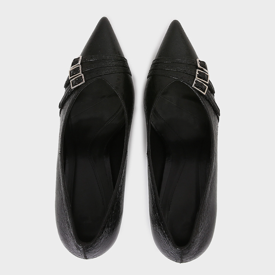 OL Belt Buckle Pointed Toe Pump Heels