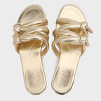 Quilted Pull Strap Gold Beach Slippers