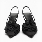 Transparent Flower Embellished Plastic Pointed-Toe Sandals