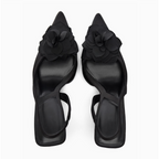 Transparent Flower Embellished Plastic Pointed-Toe Sandals