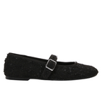 Tweed Black Mary Jane Shallow Flats