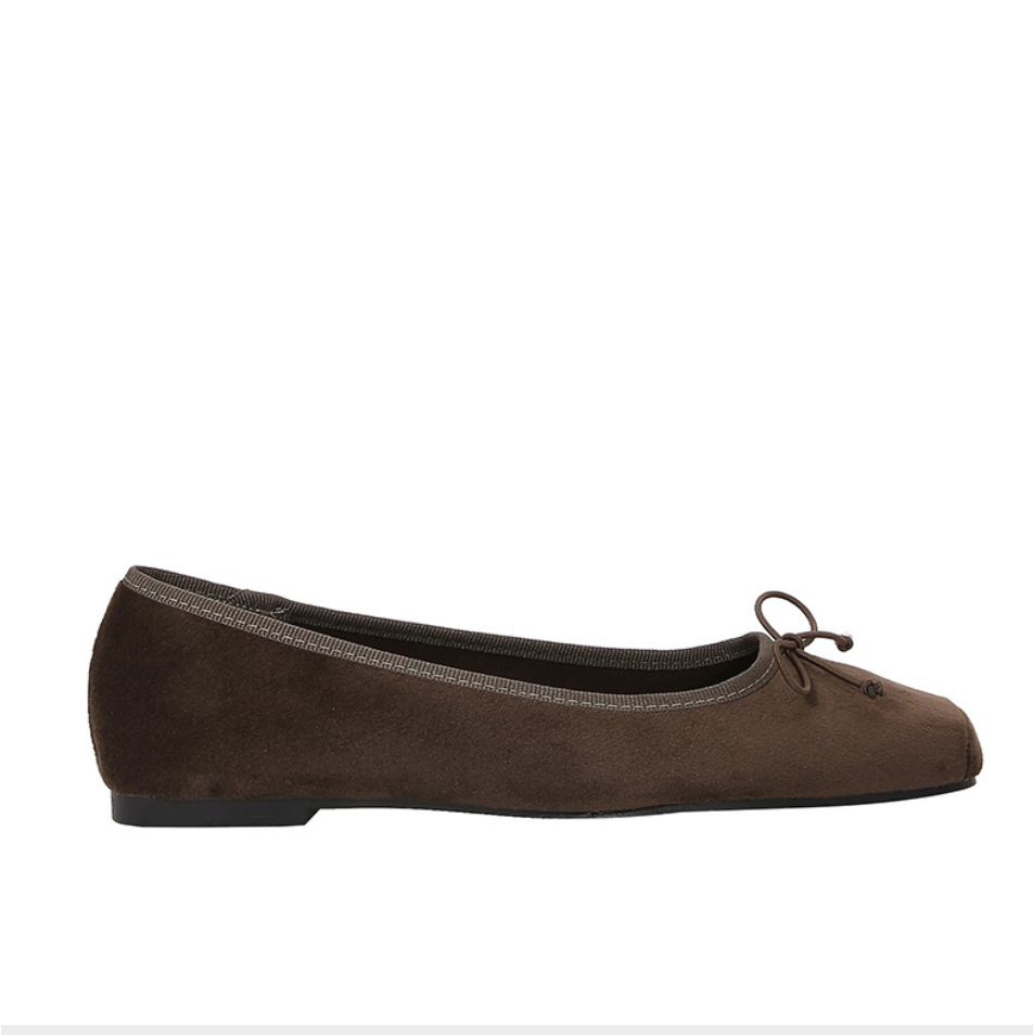 Taupe Velvet Bow-embellished Square-toe Pumps