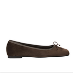 Taupe Velvet Bow-embellished Square-toe Pumps