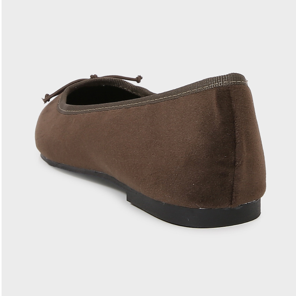 Taupe Velvet Bow-embellished Square-toe Pumps