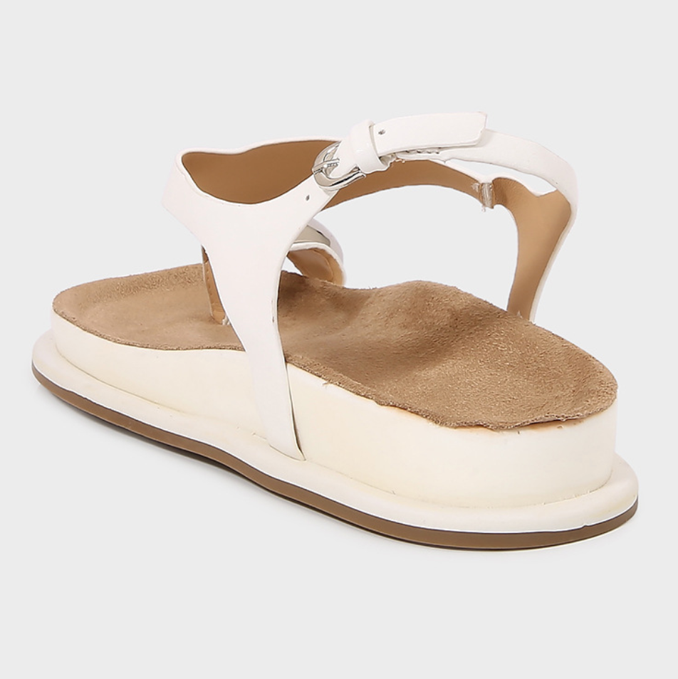 Clip Toe Thick Sole White Sandals