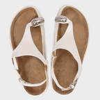 Clip Toe Thick Sole White Sandals