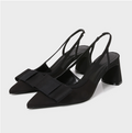 Black Knotbow Chunky Strapped Sandals