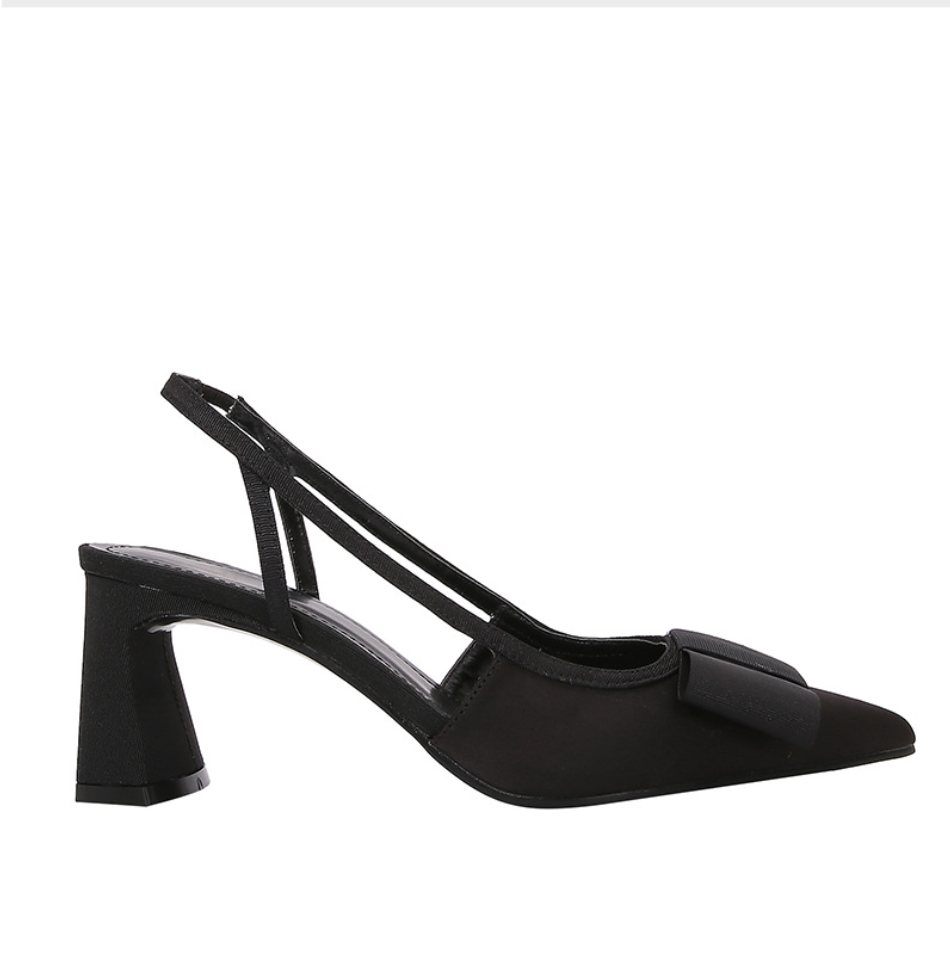 Black Knotbow Chunky Strapped Sandals